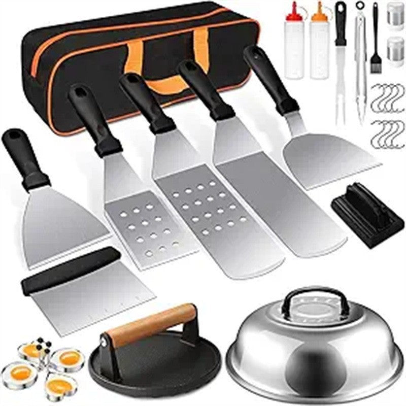 Set BBQ 29 Piezas con Prensa Hamburguesas | Utensilios Barbacoa – Buy ByM