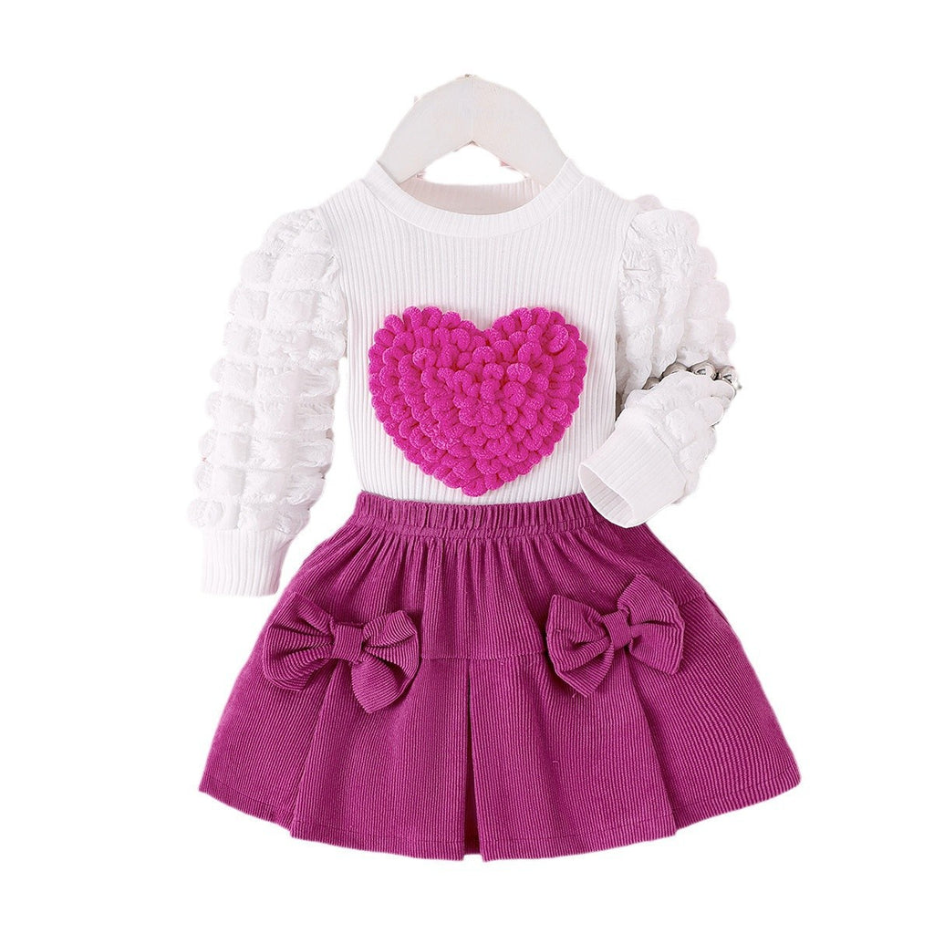 Conjunto Dos Piezas Mujer Top Manga Globo y Minifalda con Lazo – Buy ByM