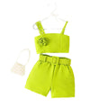 Conjunto Mujer Top Tirantes y Shorts con Cinturón – Buy ByM