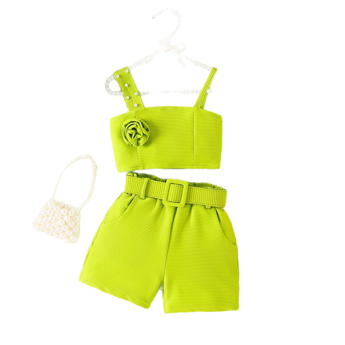 Conjunto Mujer Top Tirantes y Shorts con Cinturón – Buy ByM