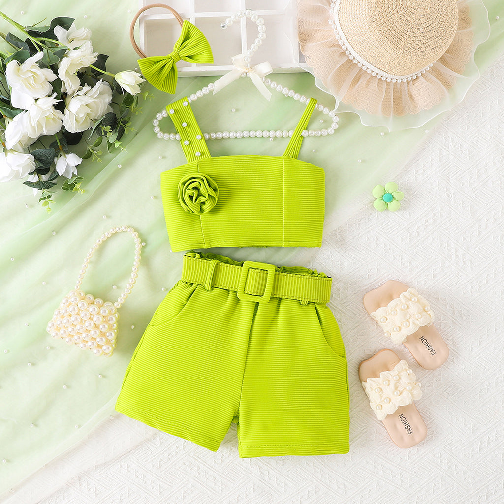 Conjunto Mujer Top Tirantes y Shorts con Cinturón – Buy ByM