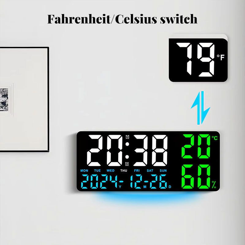 Reloj de Pared Digital LED con Temperatura y Humedad | Mando – Buy ByM