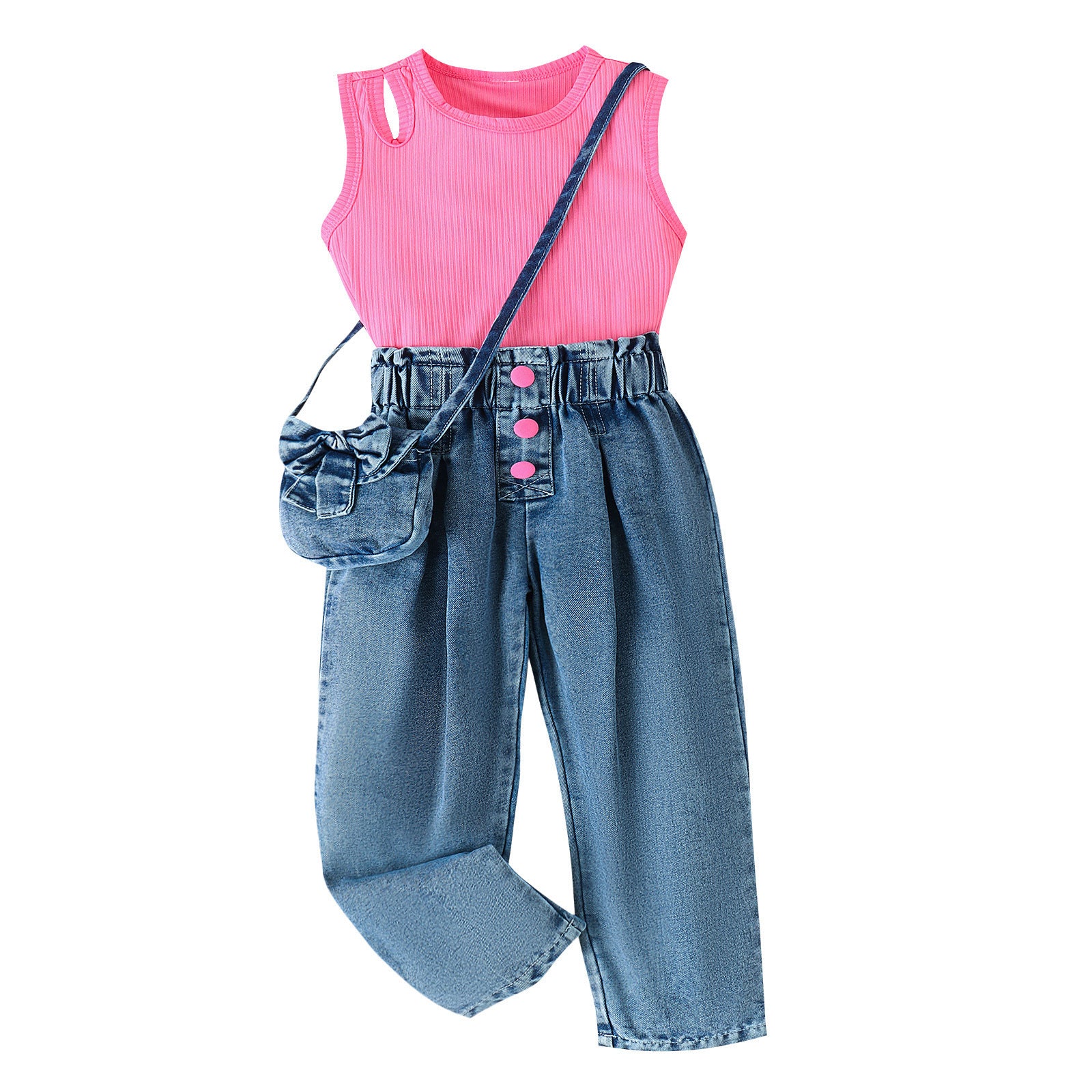 Conjunto Mujer Top Sin Mangas y Pantalón Vaquero – Buy ByM