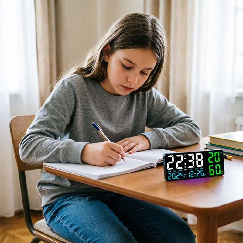 Reloj de Pared Digital LED con Temperatura y Humedad | Mando – Buy ByM