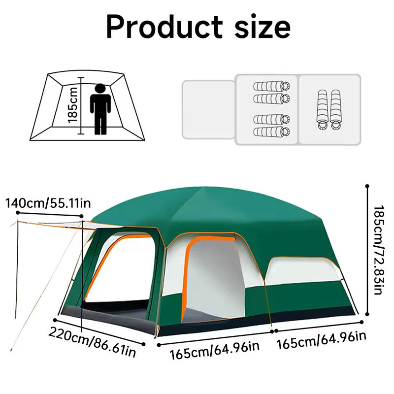 Tienda de Campaña Familiar 3-12 Personas | 2 Habitaciones Impermeable – Buy ByM
