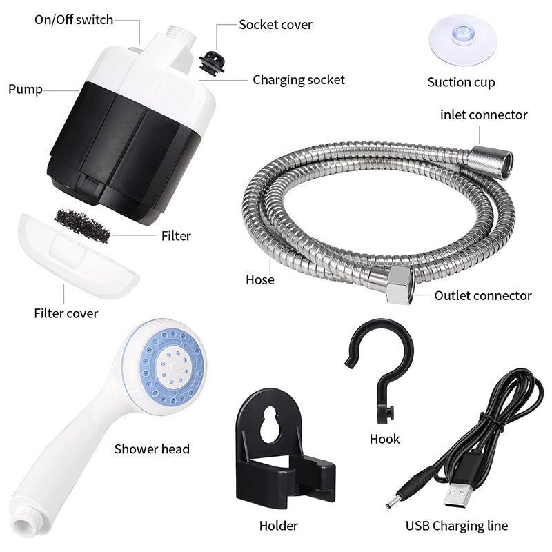 Ducha Portátil USB Recargable | Kit Baño Camping y Mascotas – Buy ByM