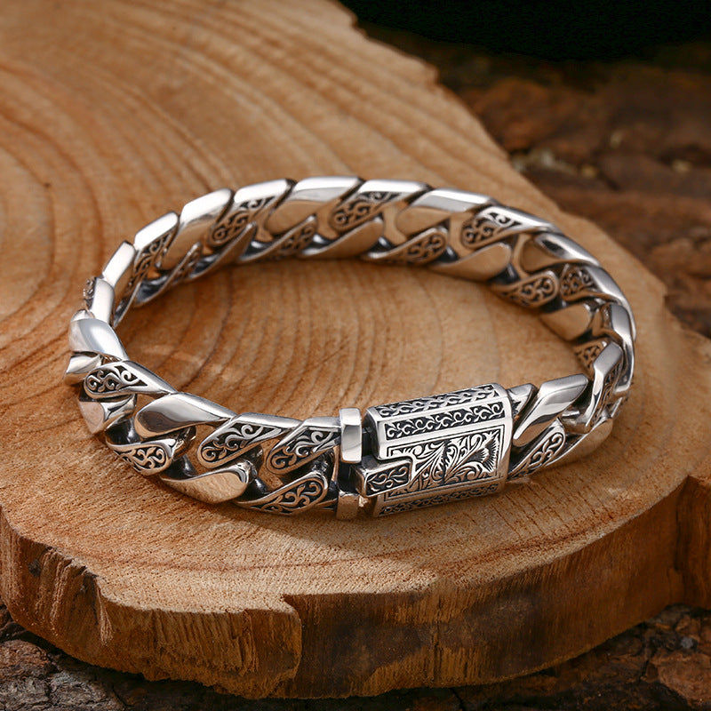 Pulsera Plata 925 Hombre | Eslabón Cubano Oxidado – Buy ByM