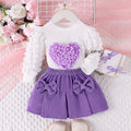 Conjunto Dos Piezas Mujer Top Manga Globo y Minifalda con Lazo – Buy ByM