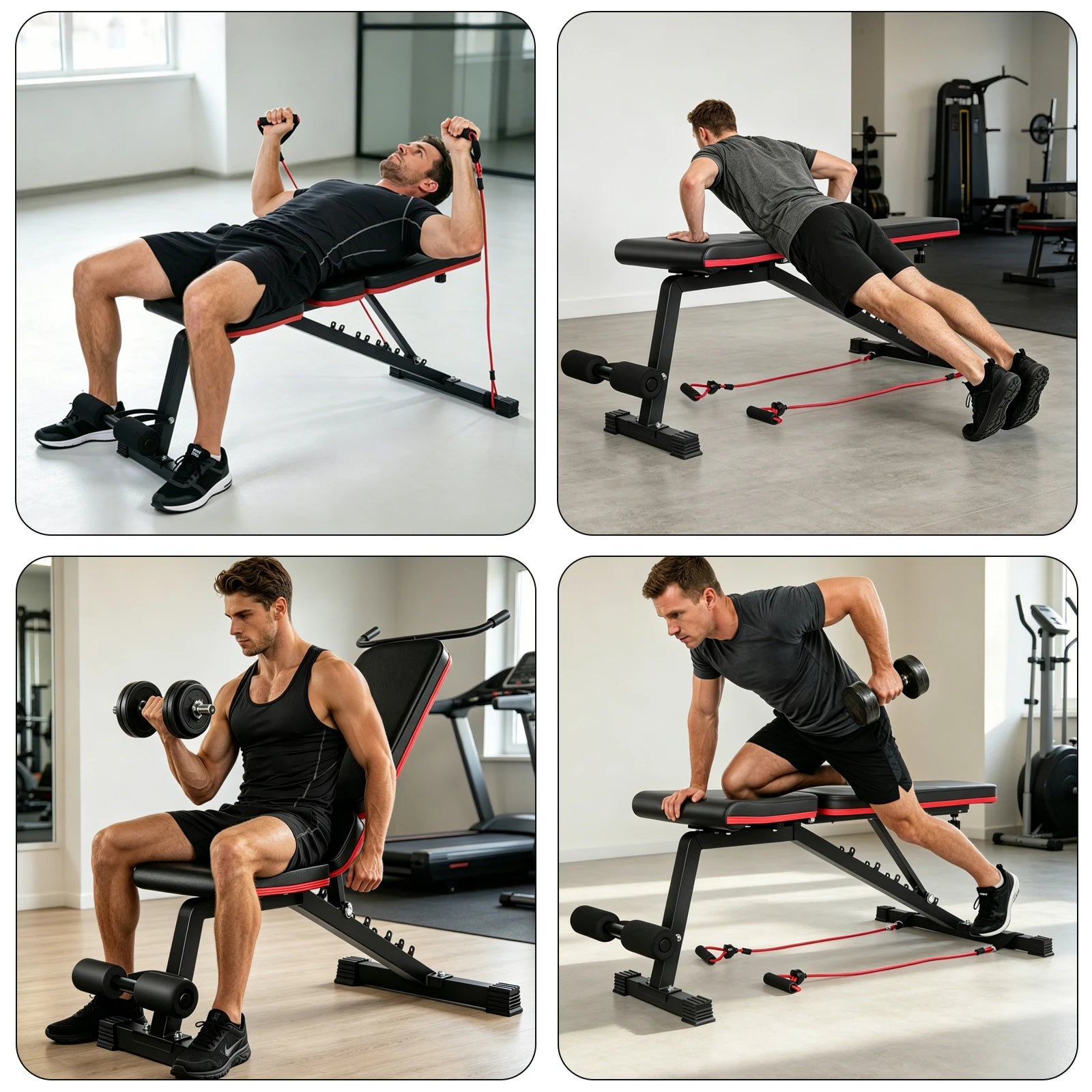 Adjustable Dumbbell Bench 120KG Heavy Duty Weight Bench with 7-Position Backrest Multi-Functional Home Gym Fitness Equipment
