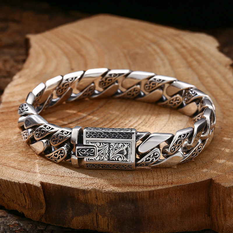 Pulsera Plata 925 Hombre | Eslabón Cubano Oxidado – Buy ByM