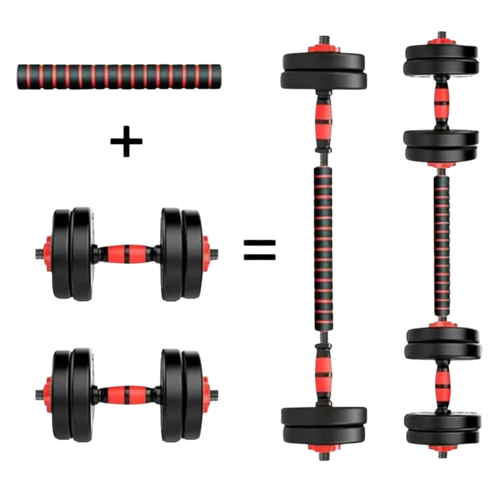 Adjustable Dumbbells 2 in 1 Set by Mikomika, weights 10-30KG, features adjustable plates for customized workouts, perfect for full body exercise, ideal for home gym and strength training.