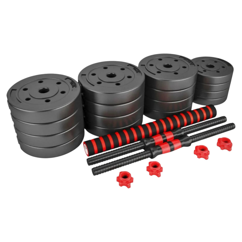 Adjustable Dumbbells 2 in 1 Set by Mikomika, weights 10-30KG, features adjustable plates for customized workouts, perfect for full body exercise, ideal for home gym and strength training.