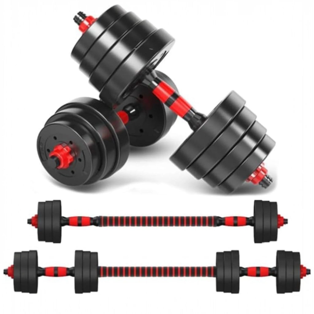 Adjustable Dumbbells 2 in 1 Set by Mikomika, weights 10-30KG, features adjustable plates for customized workouts, perfect for full body exercise, ideal for home gym and strength training.