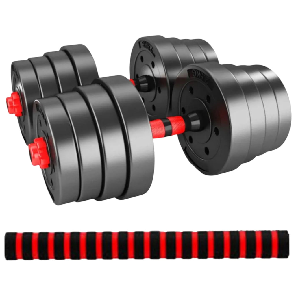Adjustable Dumbbells 2 in 1 Set by Mikomika, weights 10-30KG, features adjustable plates for customized workouts, perfect for full body exercise, ideal for home gym and strength training.