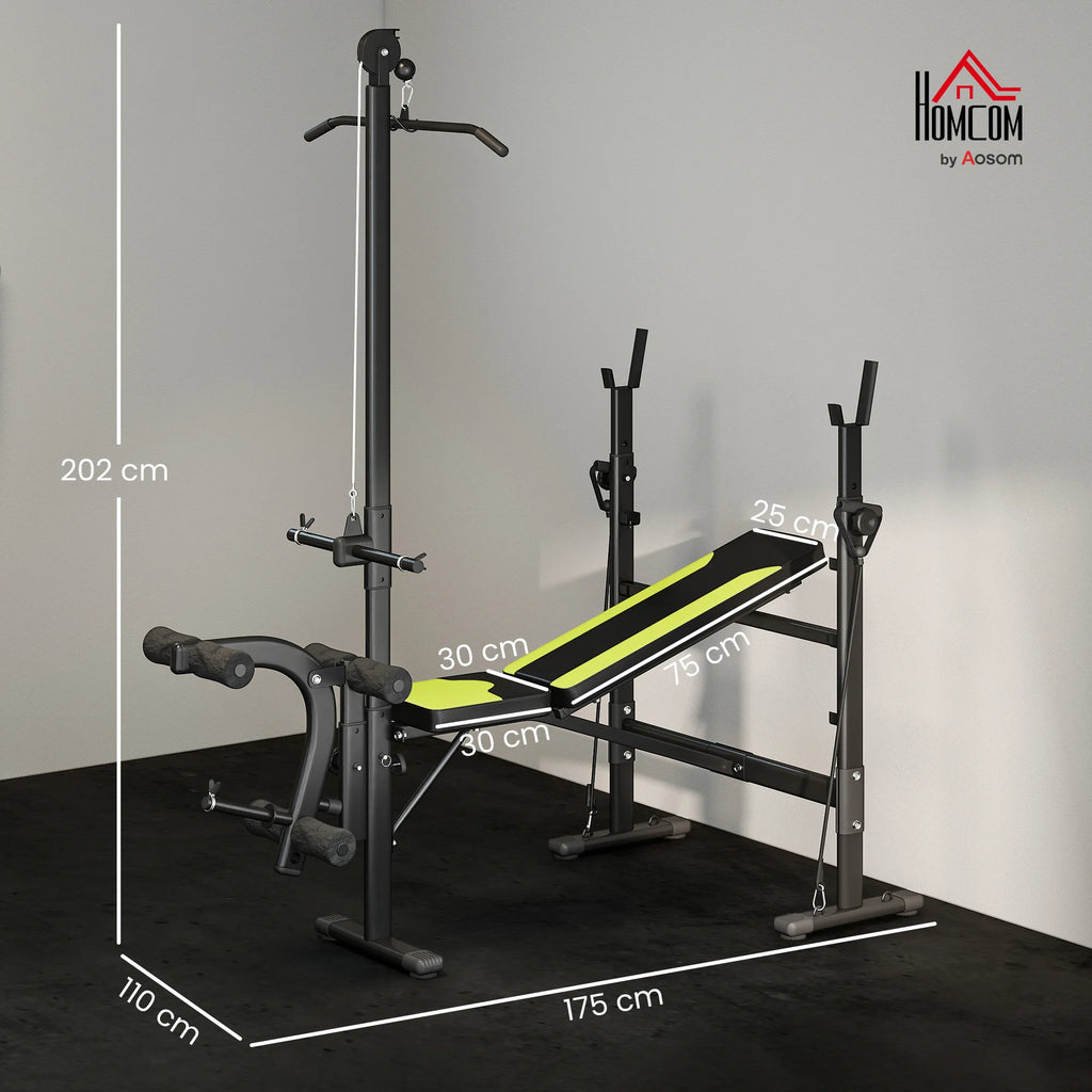 Homcom Weight Bench Bodybuilding Exercise 175X110X202Cm Fitness Backrest