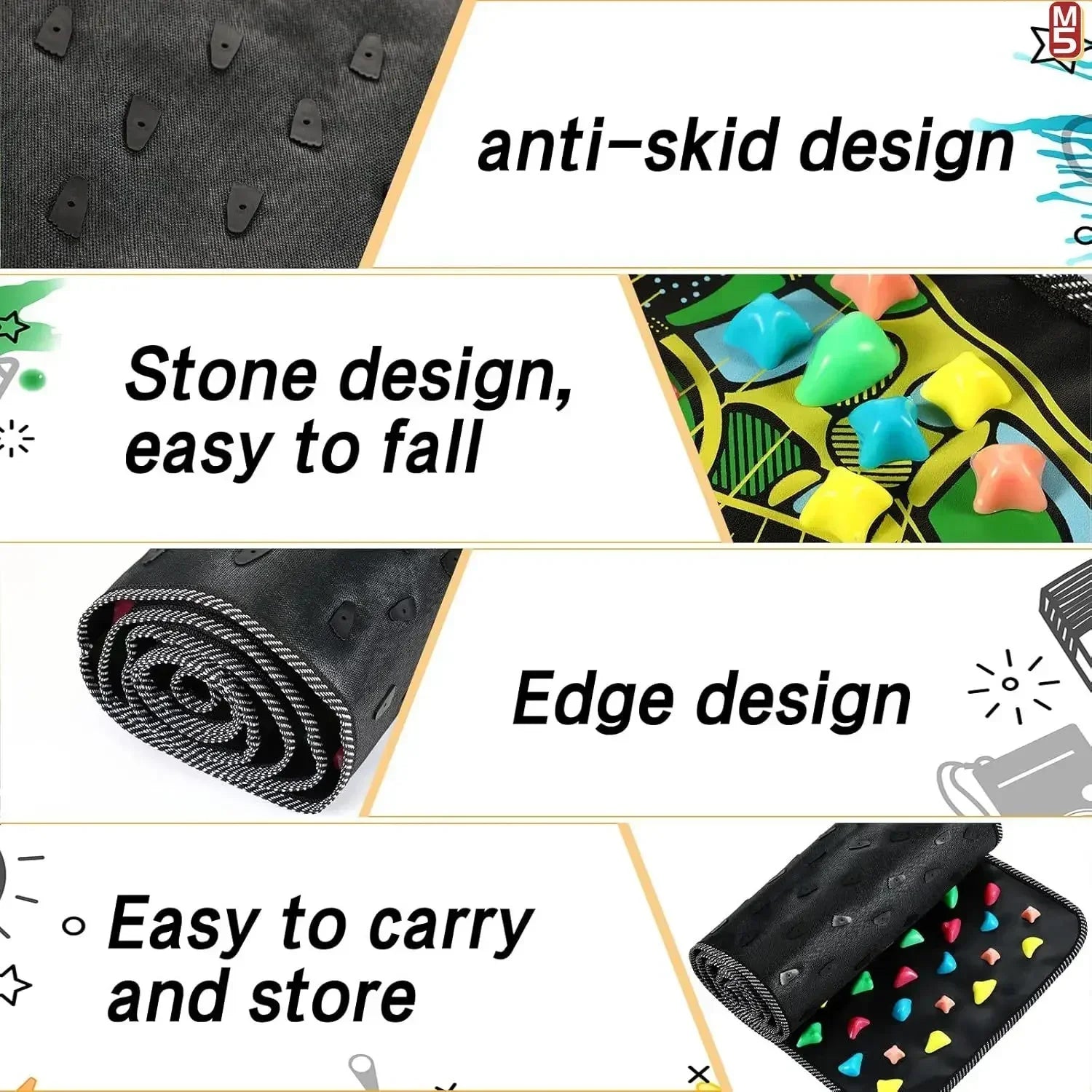 Premium Foot Massage Pad with Finger Pressure Plate and Imitation Goose Soft Stone Road - Relieve Pain and Soothe Tired Feet