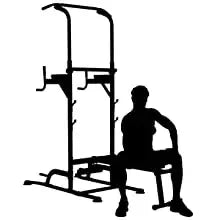 Functional Fitness Gym Style Training Power Tower & Adjustable Workout Bench System Foldable for Pull Ups and Dips, Load 200 kg