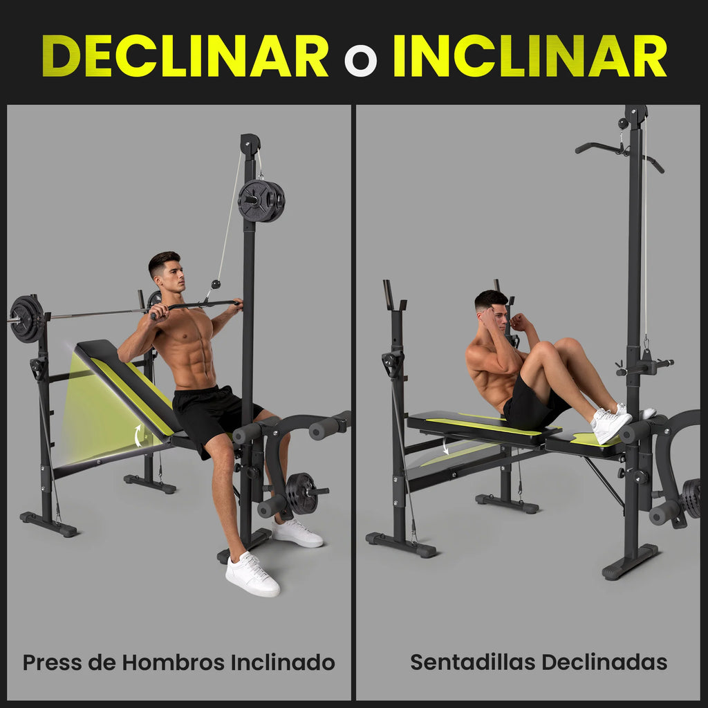 Homcom Weight Bench Bodybuilding Exercise 175X110X202Cm Fitness Backrest