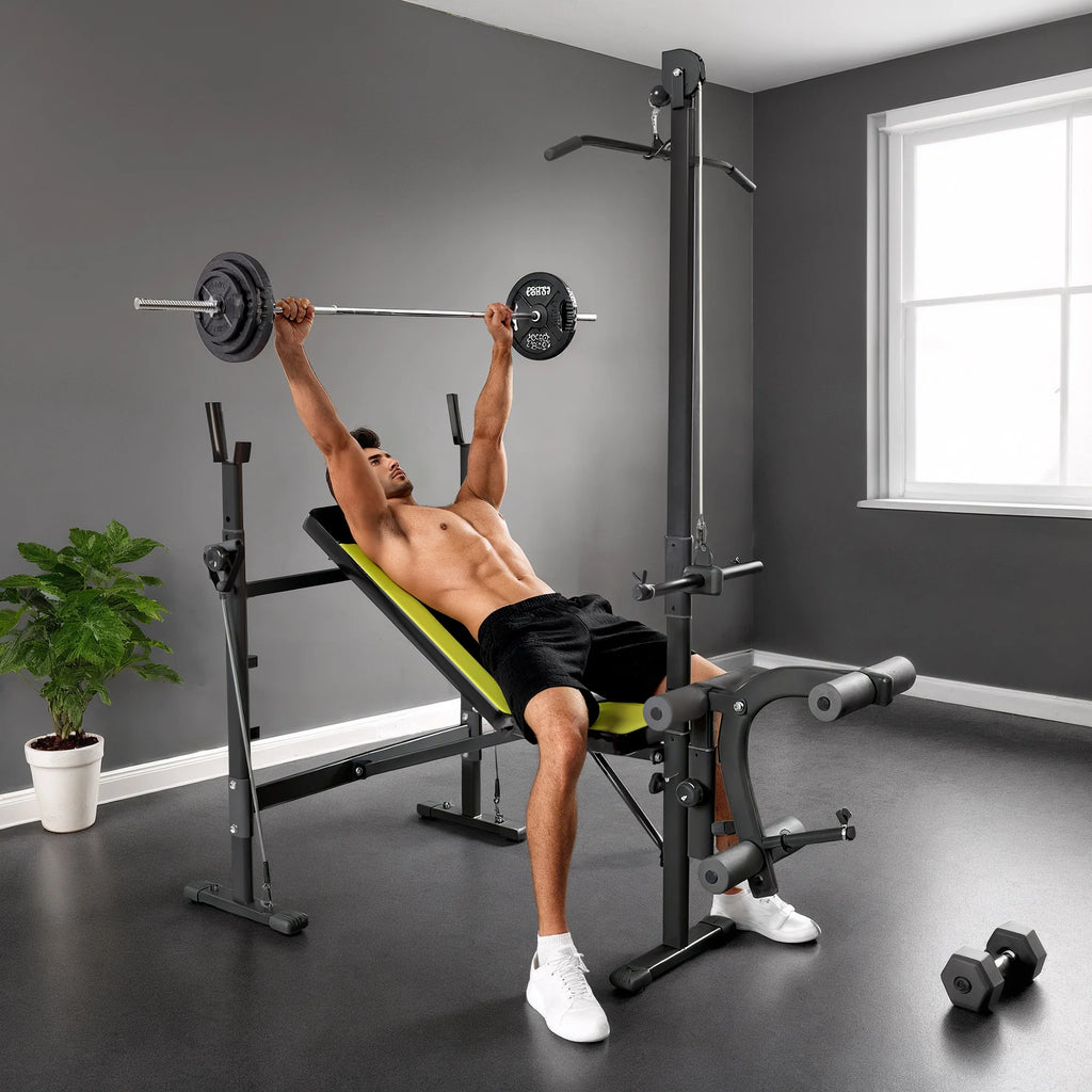 Homcom Weight Bench Bodybuilding Exercise 175X110X202Cm Fitness Backrest