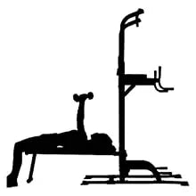 Functional Fitness Gym Style Training Power Tower & Adjustable Workout Bench System Foldable for Pull Ups and Dips, Load 200 kg