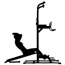 Functional Fitness Gym Style Training Power Tower & Adjustable Workout Bench System Foldable for Pull Ups and Dips, Load 200 kg
