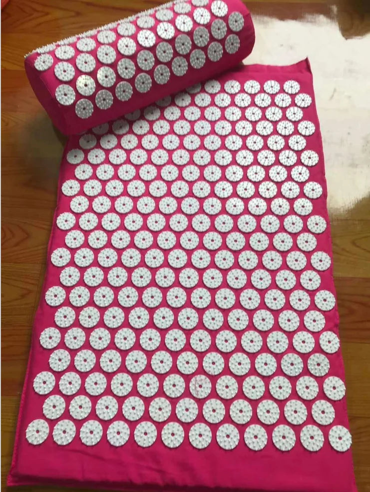 Acupressure Mat Sensi Massage Mat Pillow Set  applicator for Neck Foot Yoga Mat with Needle Back Cushion
