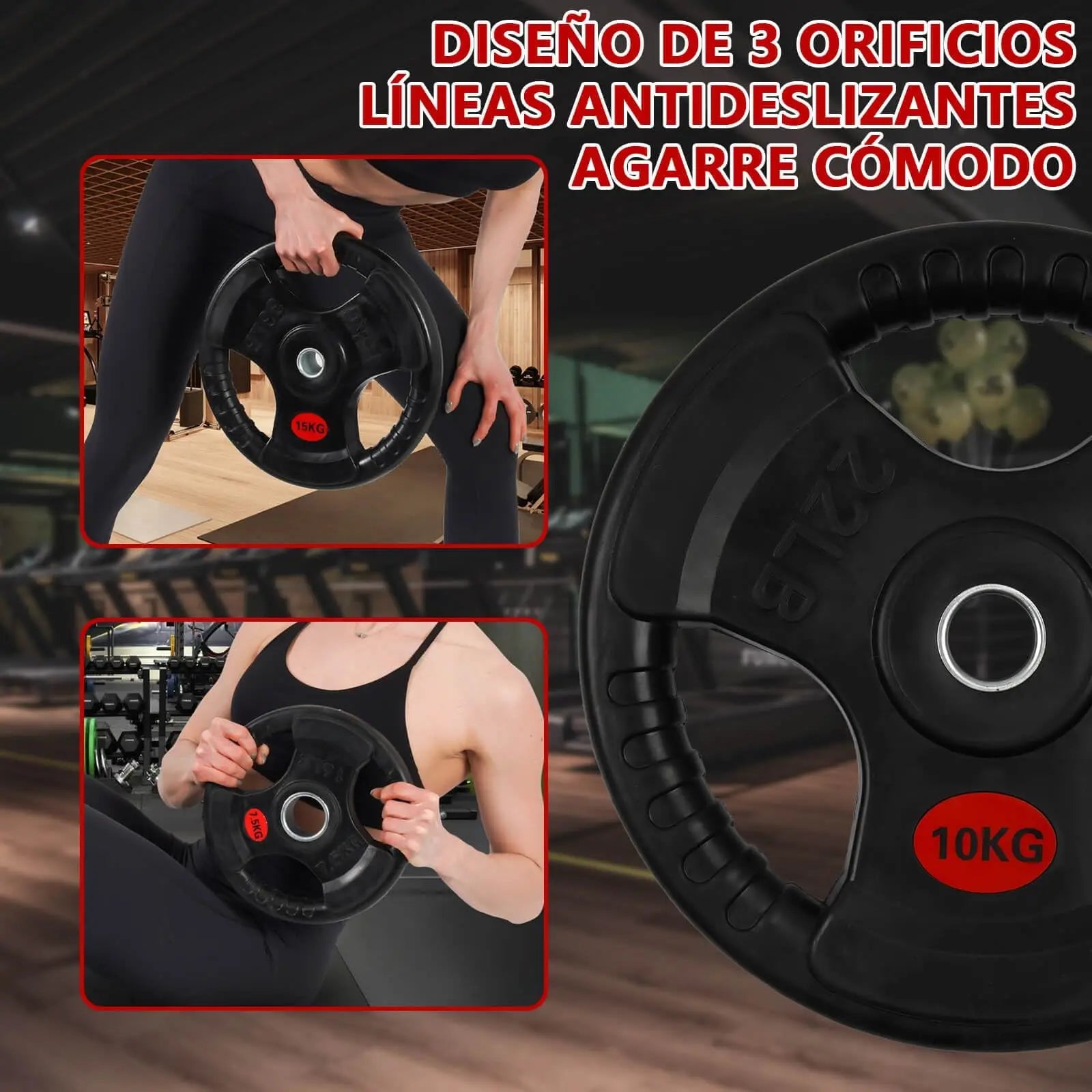 Weight Plates, 2.5/5/7.5/10/15/20kg, Cast Iron Dumbbell Plates Ø30/50mm, Non-slip/Waterproof, Metal Weight Plates for Bars