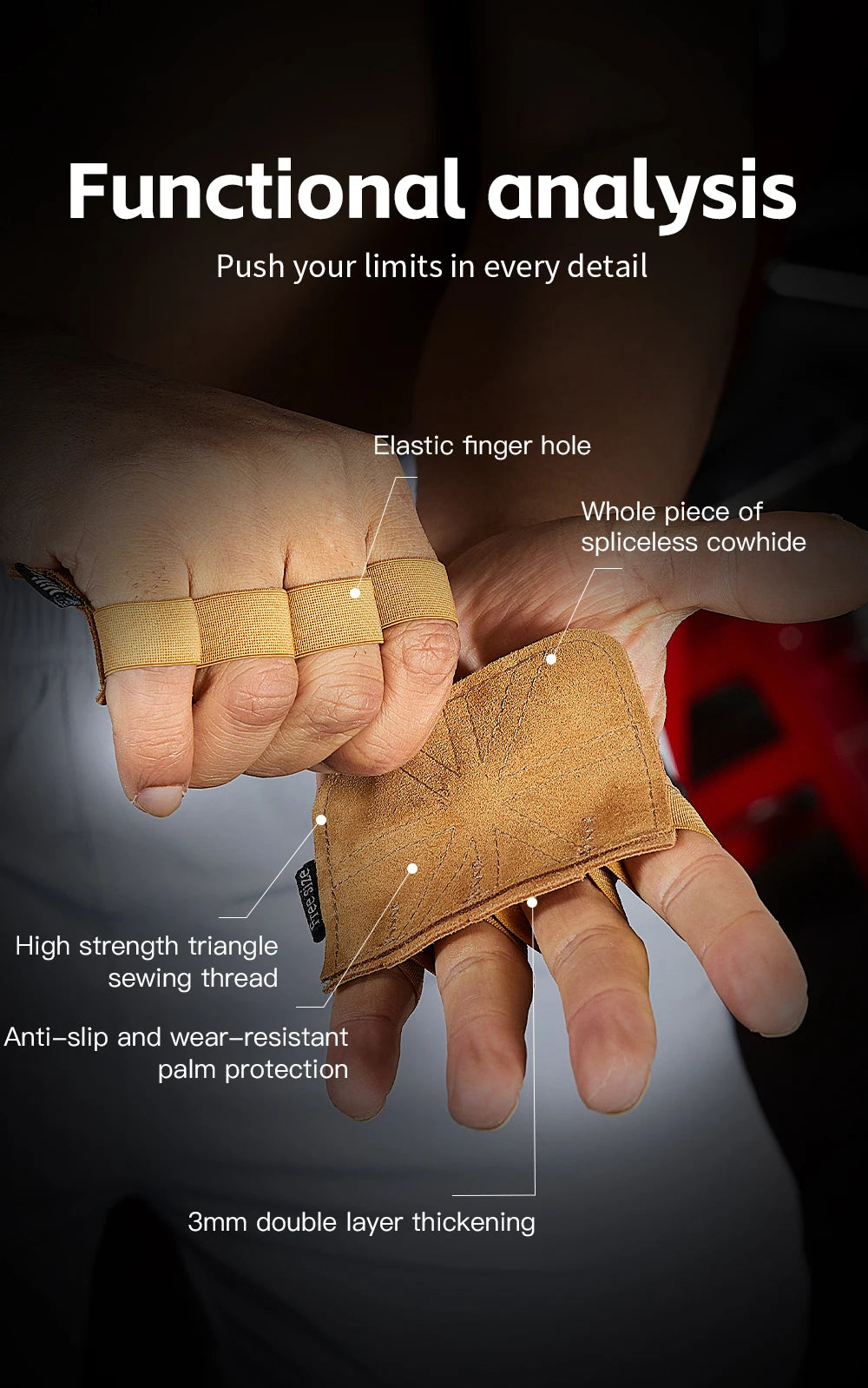 Guantes Gym Cuero Crossfit Antideslizantes | Fitness – ByM