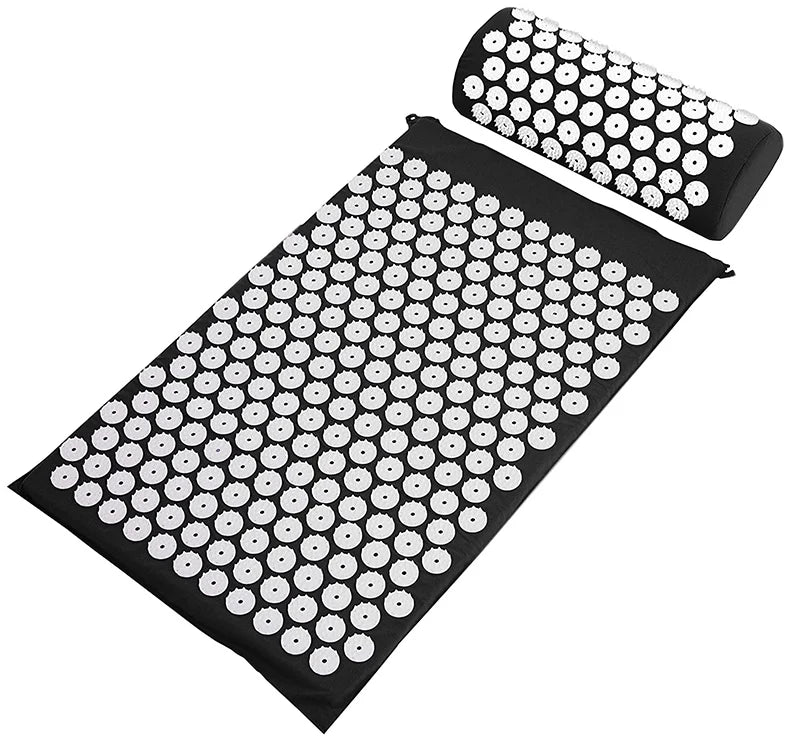 Acupressure Mat Sensi Massage Mat Pillow Set  applicator for Neck Foot Yoga Mat with Needle Back Cushion