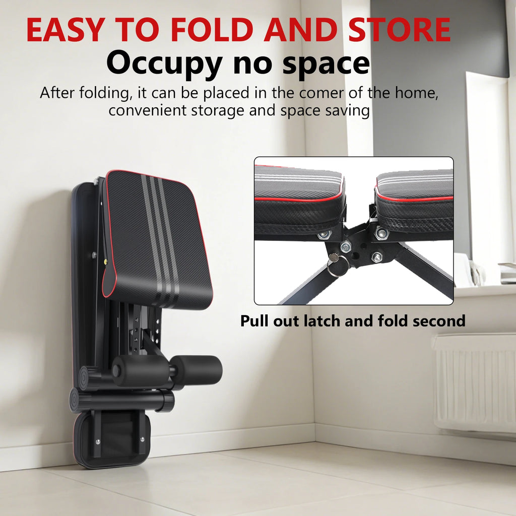 7 Position Adjustable Foldable Weight Bench, Dumbbell Bench with Headrest, Incline Decline Full Body Strength Training Bench for Home Gym