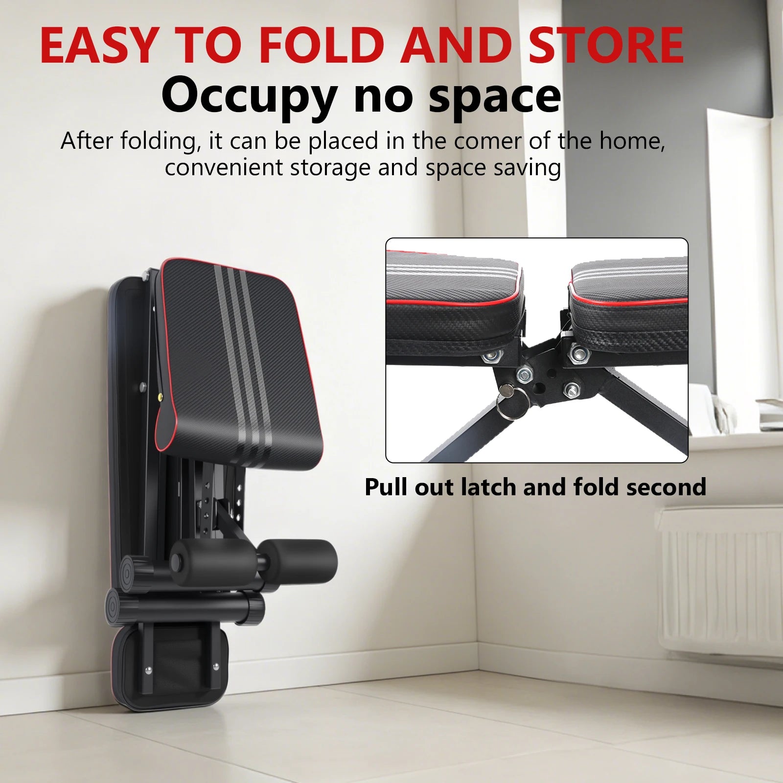 7 Position Adjustable Foldable Weight Bench, Dumbbell Bench with Headrest, Incline Decline Full Body Strength Training Bench for Home Gym