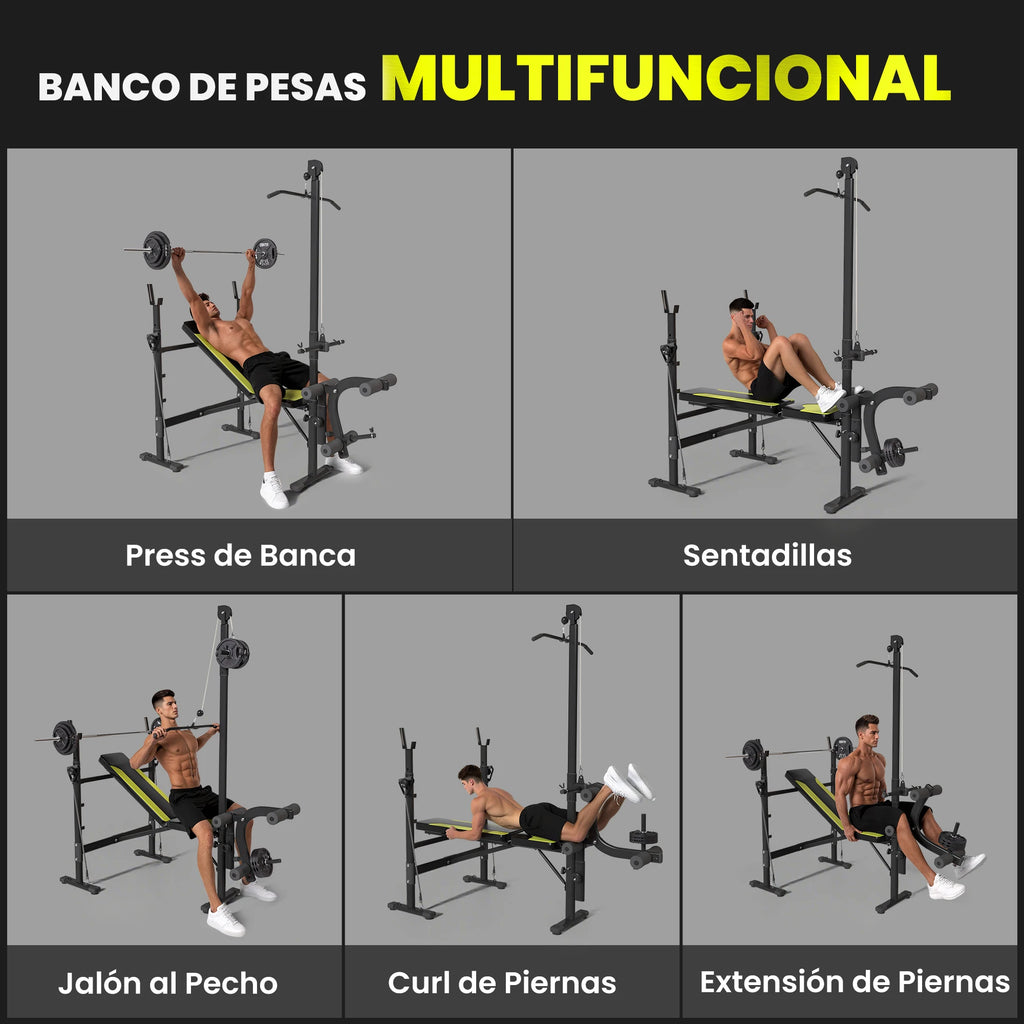 Homcom Weight Bench Bodybuilding Exercise 175X110X202Cm Fitness Backrest
