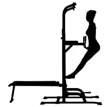 Functional Fitness Gym Style Training Power Tower & Adjustable Workout Bench System Foldable for Pull Ups and Dips, Load 200 kg