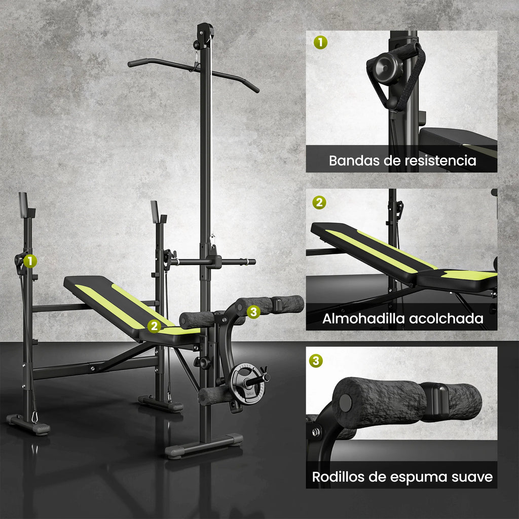 Homcom Weight Bench Bodybuilding Exercise 175X110X202Cm Fitness Backrest
