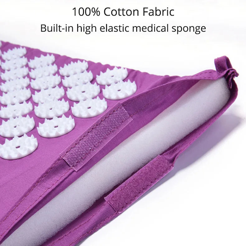 Acupressure Mat Sensi Massage Mat Pillow Set  applicator for Neck Foot Yoga Mat with Needle Back Cushion