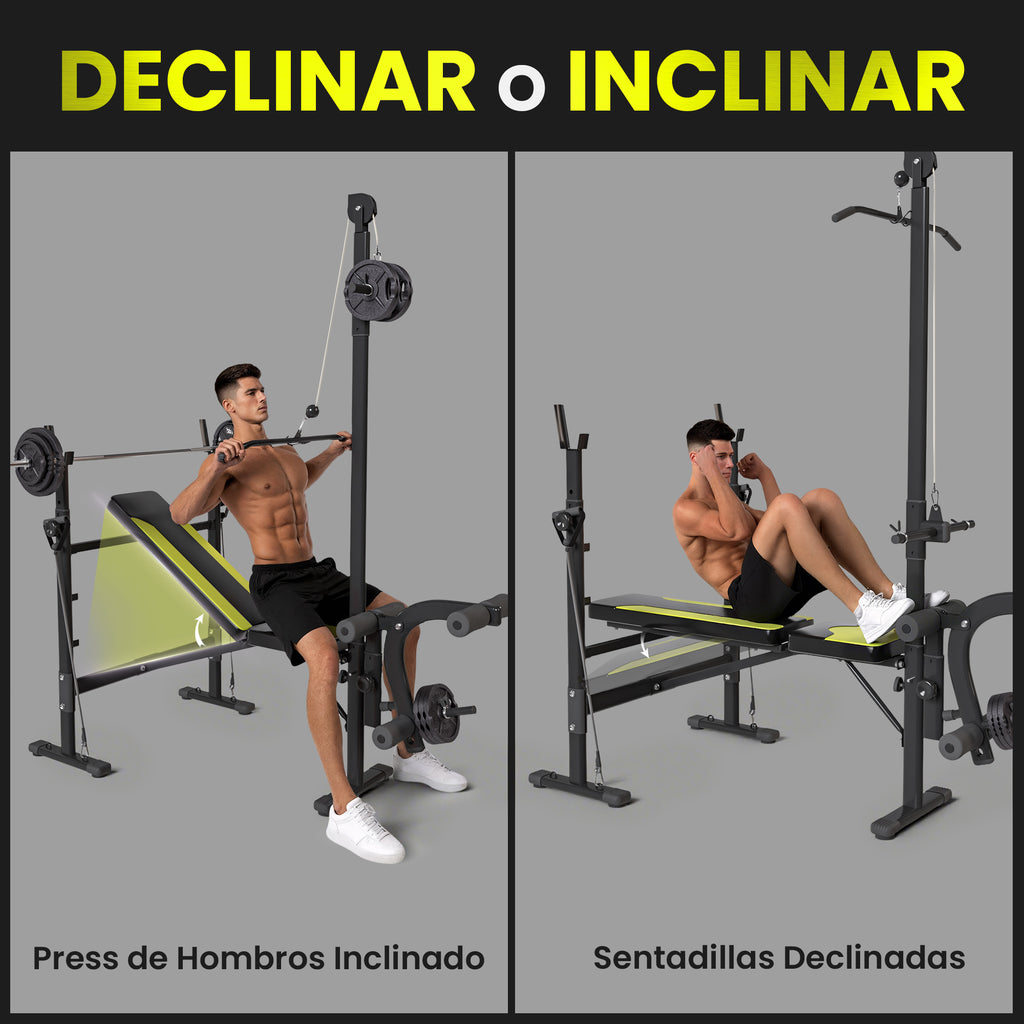 Homcom Weight Bench Bodybuilding Exercise 175X110X202Cm Fitness Backrest