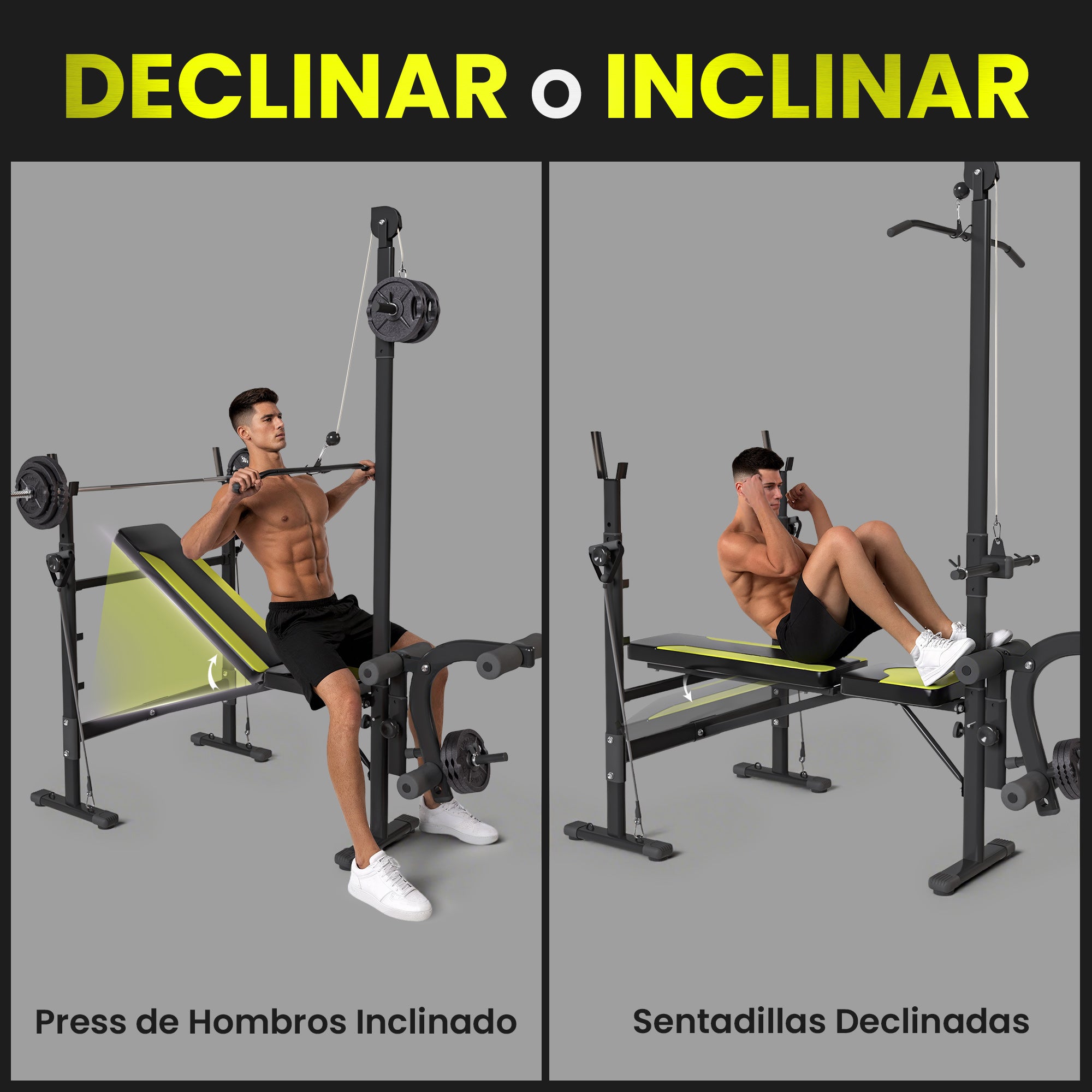 Homcom Weight Bench Bodybuilding Exercise 175X110X202Cm Fitness Backrest