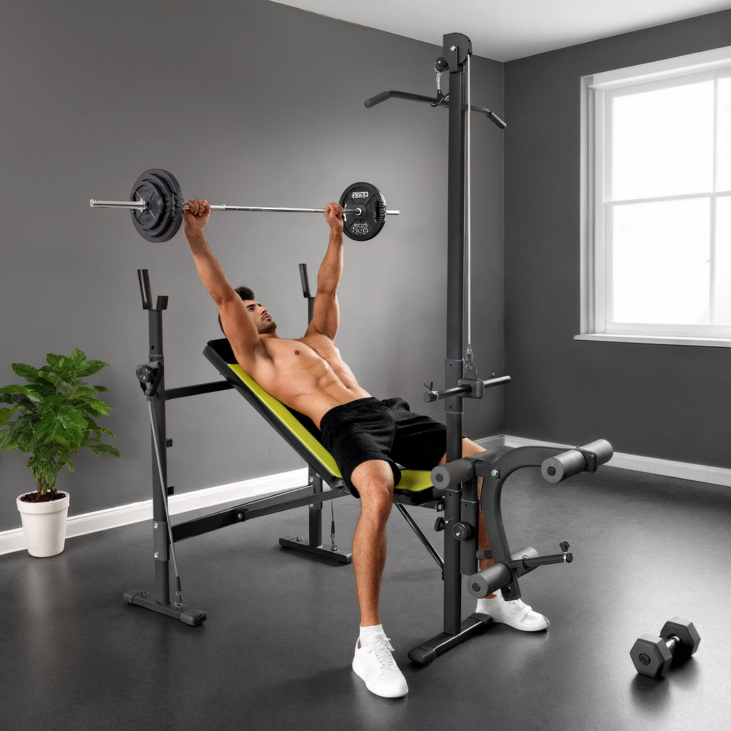 Homcom Weight Bench Bodybuilding Exercise 175X110X202Cm Fitness Backrest